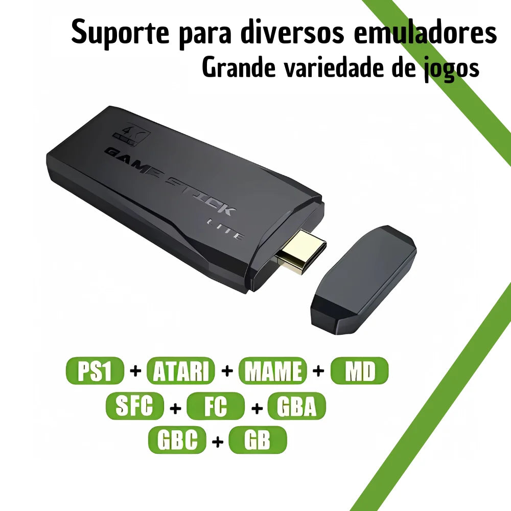 Console Stick 4K Gamer com 20.000+ Jogos Retrô