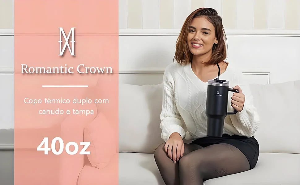 🥤 Copo Térmico Inox 1.2L com Tampa e Canudo – Premium Portable Cup