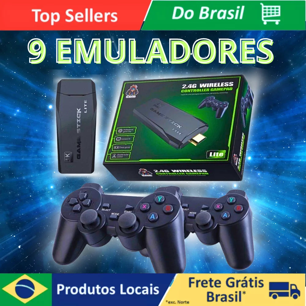 Console Stick 4K Gamer com 20.000+ Jogos Retrô