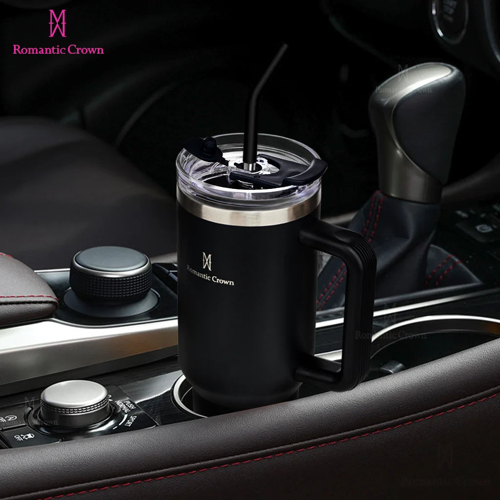 🥤 Copo Térmico Inox 1.2L com Tampa e Canudo – Premium Portable Cup