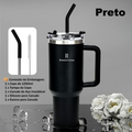 🥤 Copo Térmico Inox 1.2L com Tampa e Canudo – Premium Portable Cup
