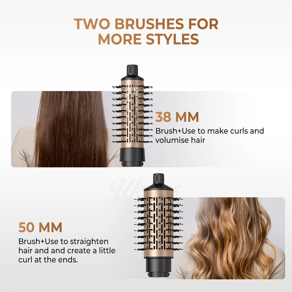 Escova Secadora Rotativa 2 em 1 Modeladora de Cabelo Profissional