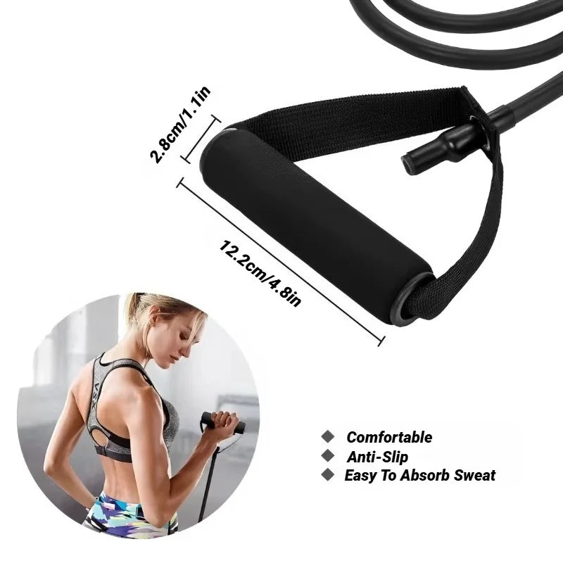 Kit Resistance Bands com Pegadores 5 Níveis Para Treino em Casa