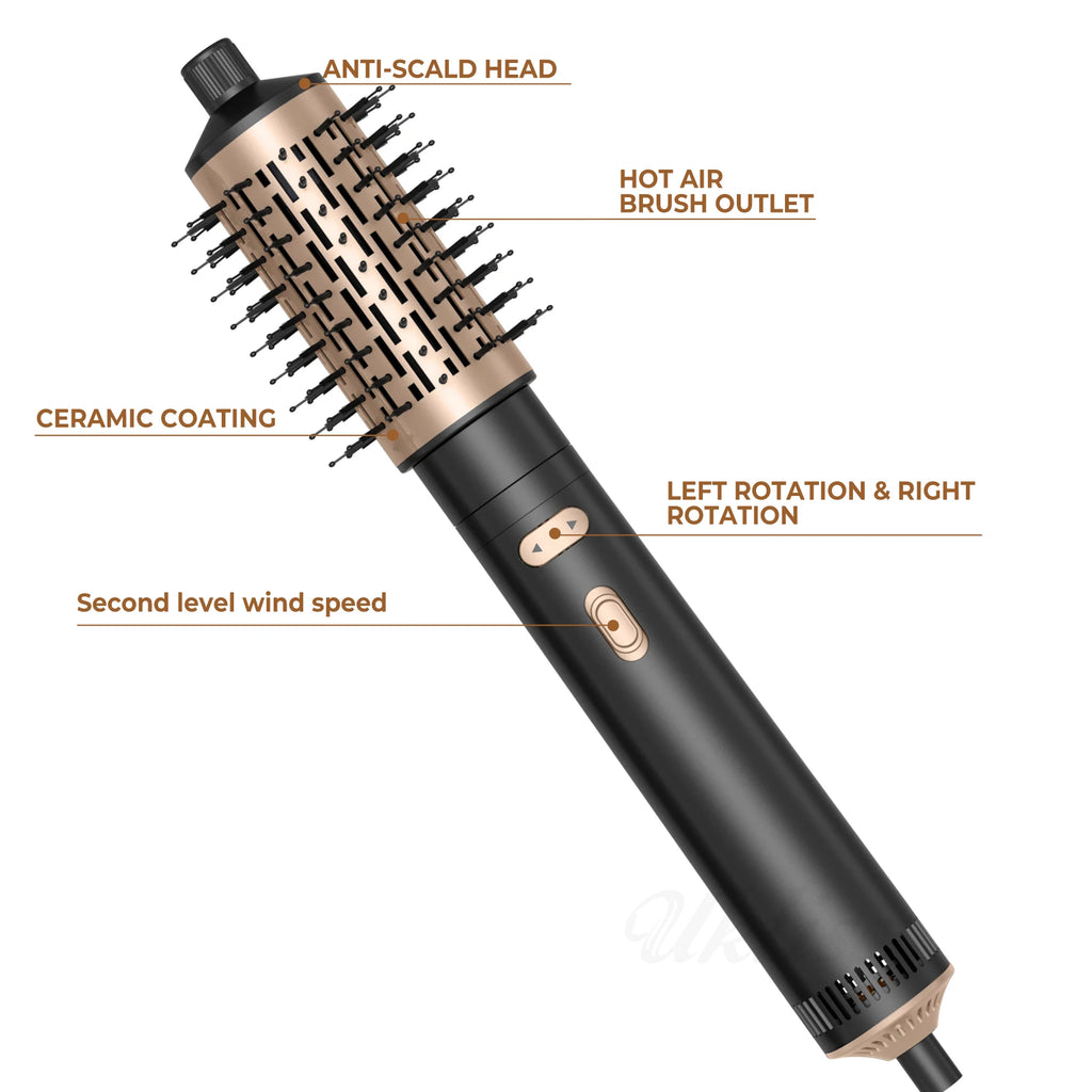 Escova Secadora Rotativa 2 em 1 Modeladora de Cabelo Profissional