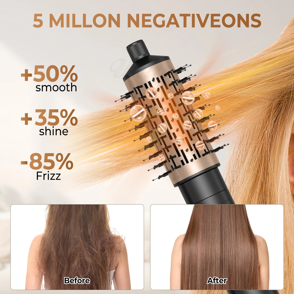 Escova Secadora Rotativa 2 em 1 Modeladora de Cabelo Profissional