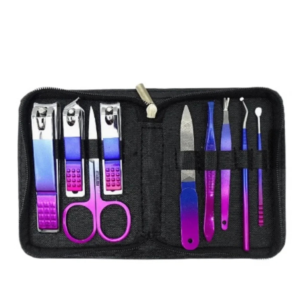 Kit Manicure e Pedicure em Aço Inoxidável – Cortadores de Unha, Tesoura e Estojo Portátil