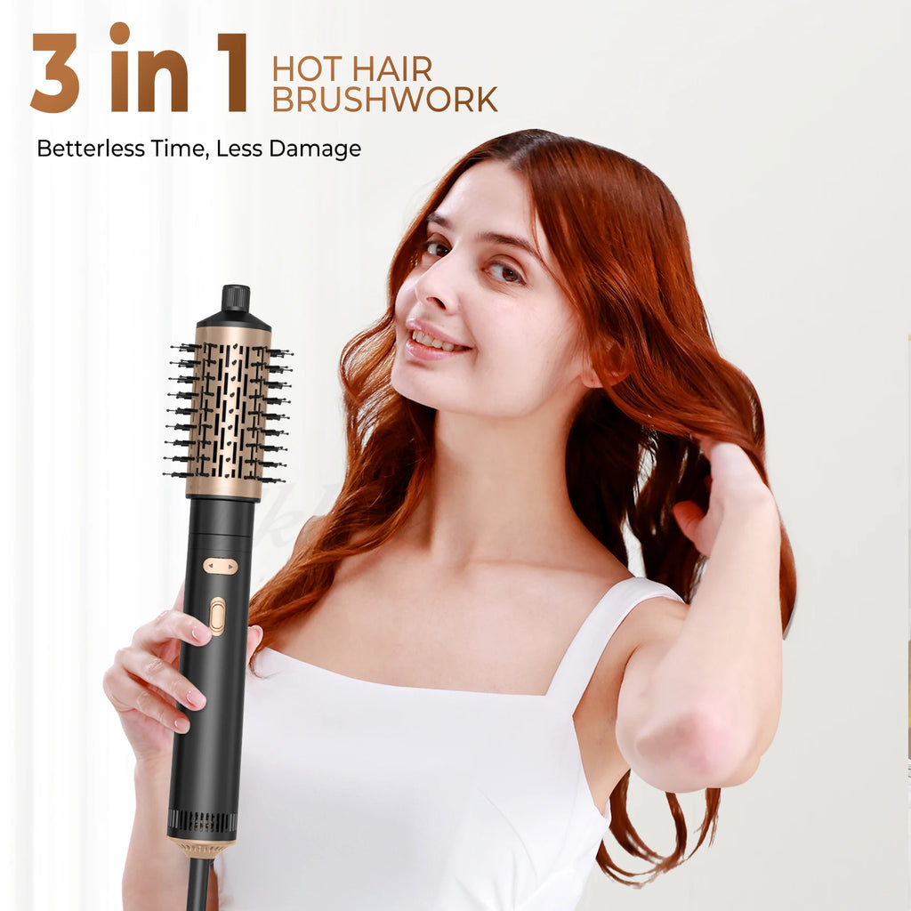 Escova Secadora Rotativa 2 em 1 Modeladora de Cabelo Profissional