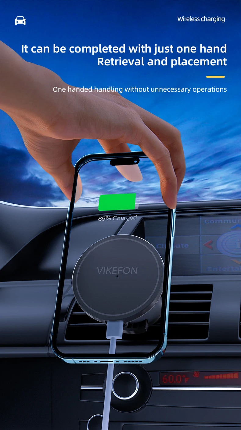 Suporte Veicular Magnético MagSafe com Carregador Wireless Fast Charge