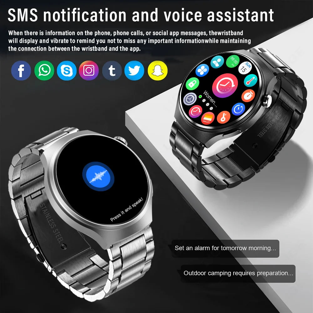 Smartwatch Masculino 2025 HD Bluetooth Chamadas e Monitor de Saúde