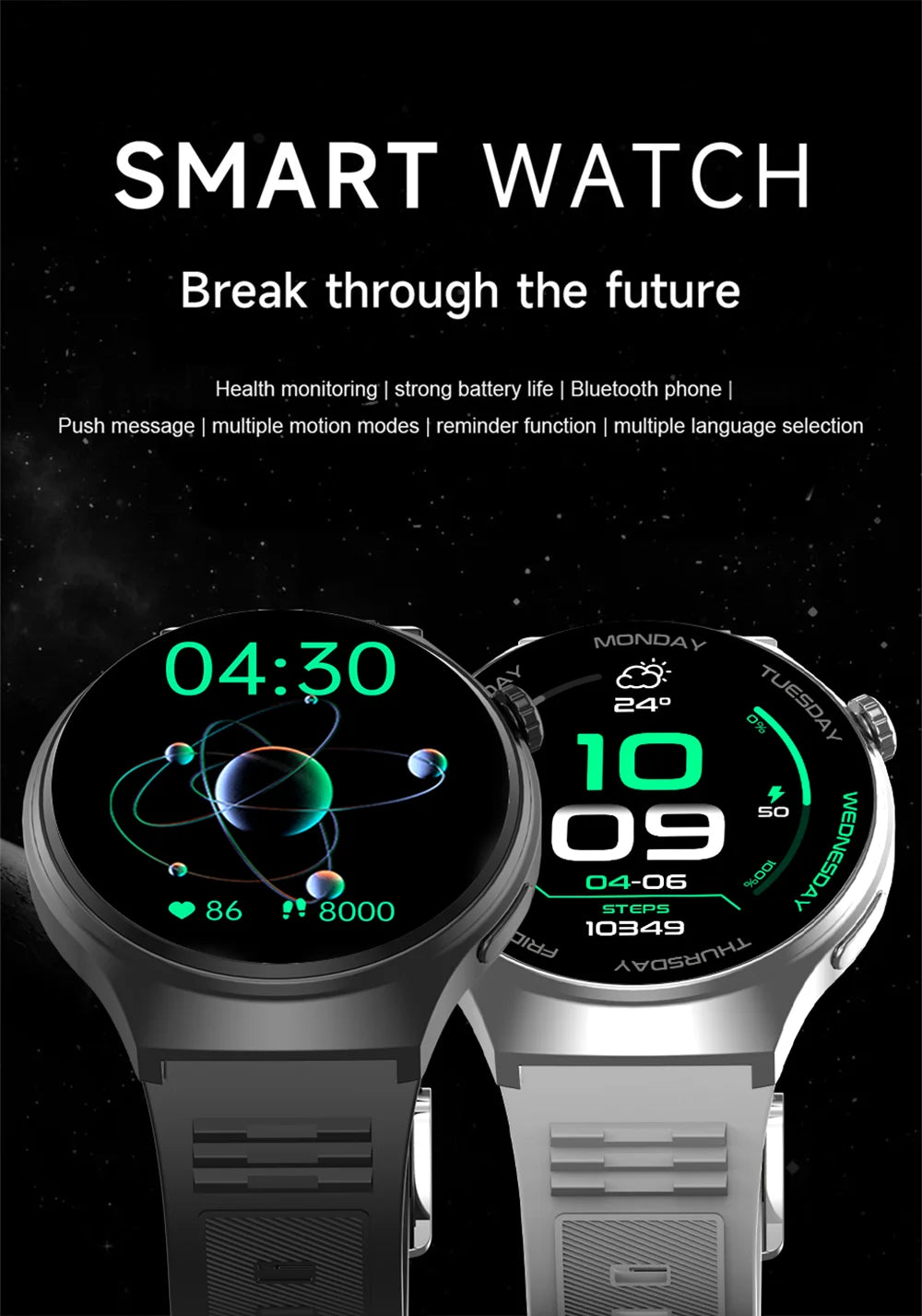 Smartwatch Masculino 2025 HD Bluetooth Chamadas e Monitor de Saúde