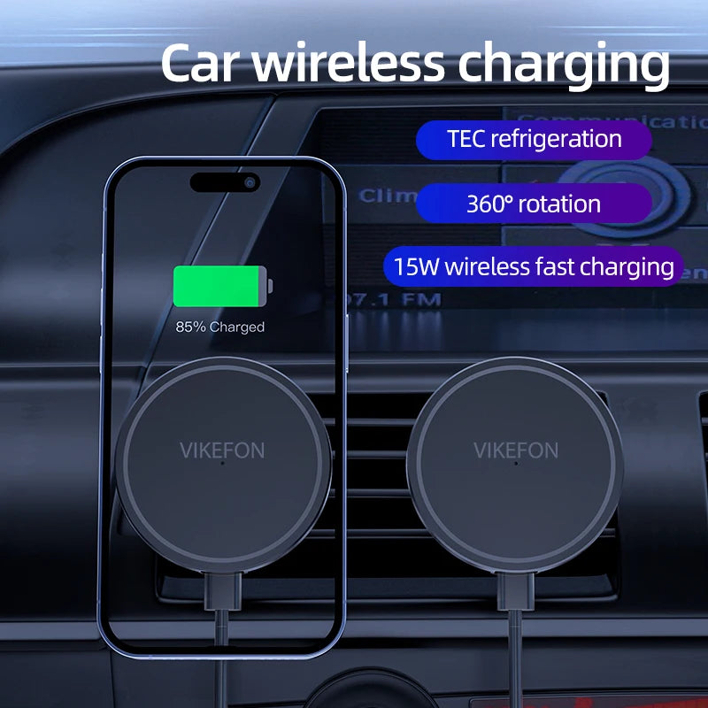 Suporte Veicular Magnético MagSafe com Carregador Wireless Fast Charge