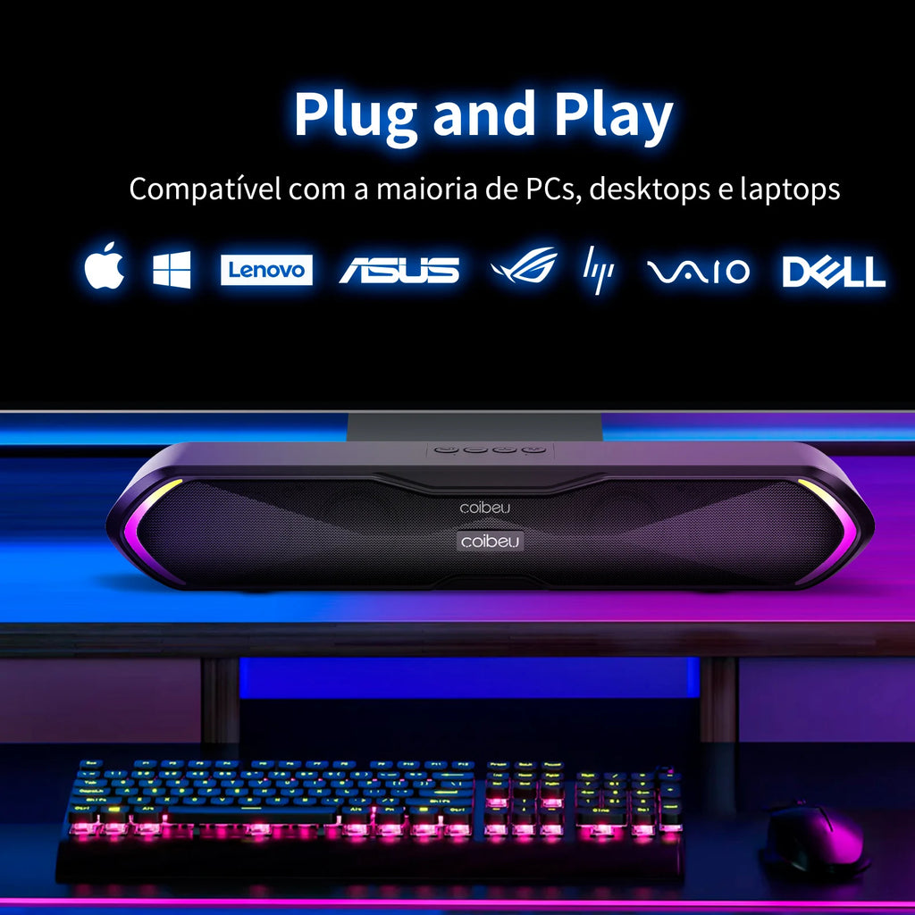 🔥 Caixa de Som Bluetooth Portátil com Som Estéreo e USB