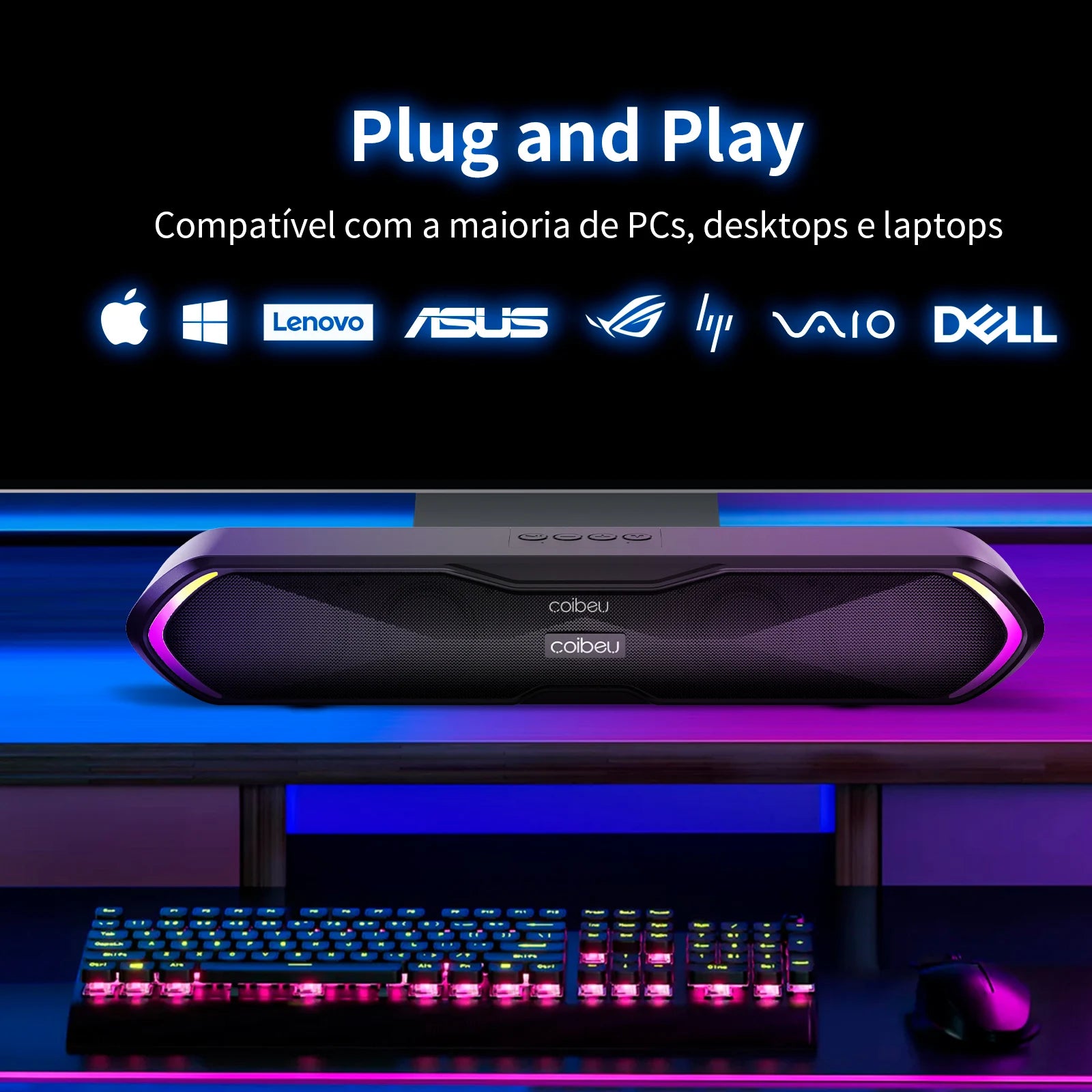 🔥 Caixa de Som Bluetooth Portátil com Som Estéreo e USB