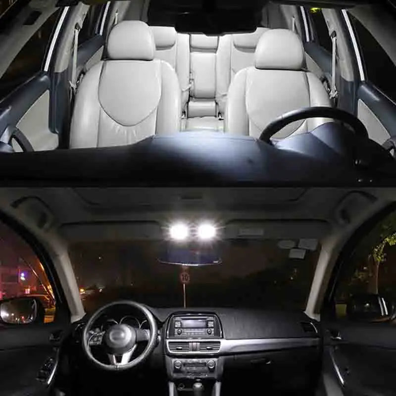Kit Lâmpadas LED Automotivas C5W C10W 12V Super Branca 6500K