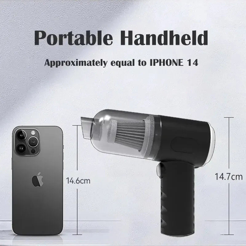 Mini Aspirador Wireless 9000Pa Potente Para Carro e Sofá
