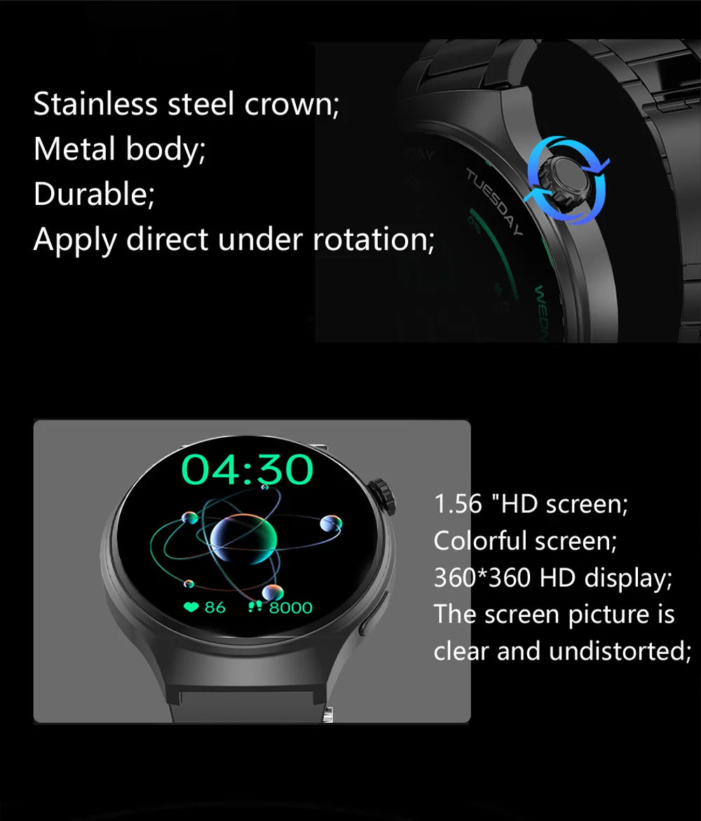 Smartwatch Masculino 2025 HD Bluetooth Chamadas e Monitor de Saúde