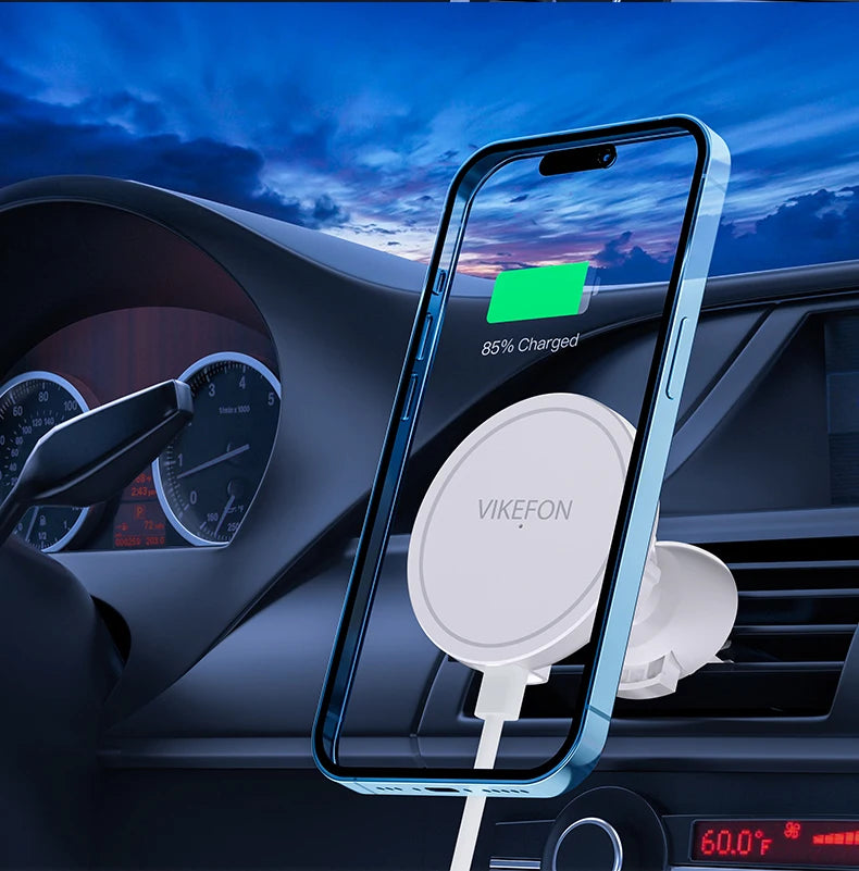 Suporte Veicular Magnético MagSafe com Carregador Wireless Fast Charge