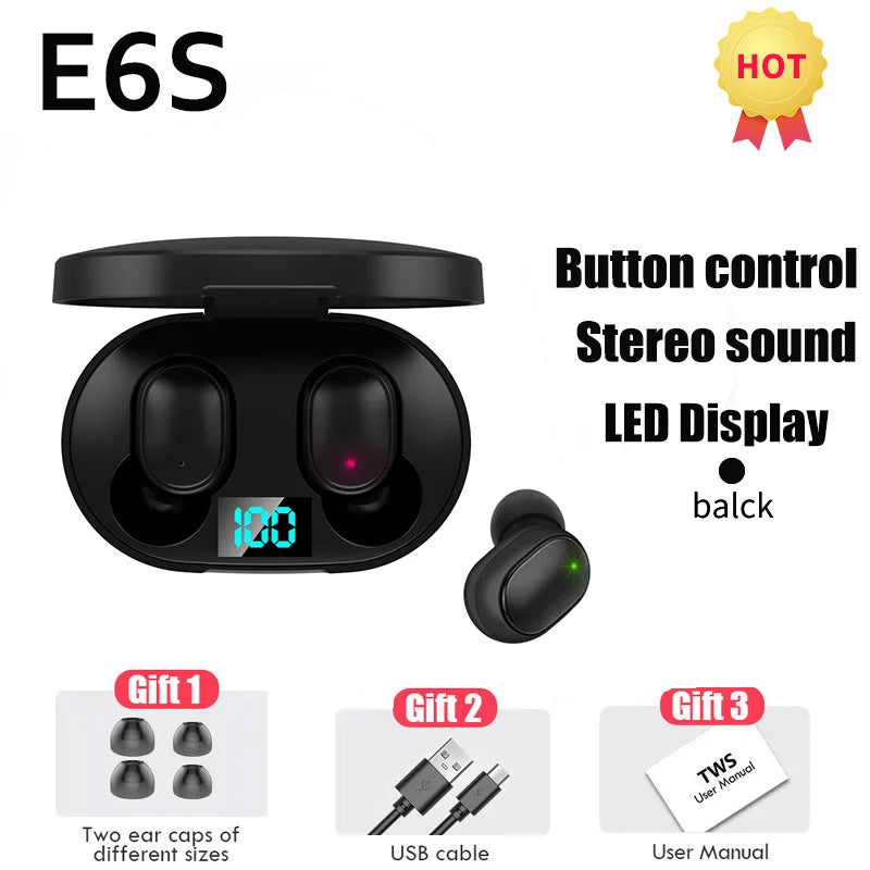 E6s tws fones de ouvido sem fio bluetooth