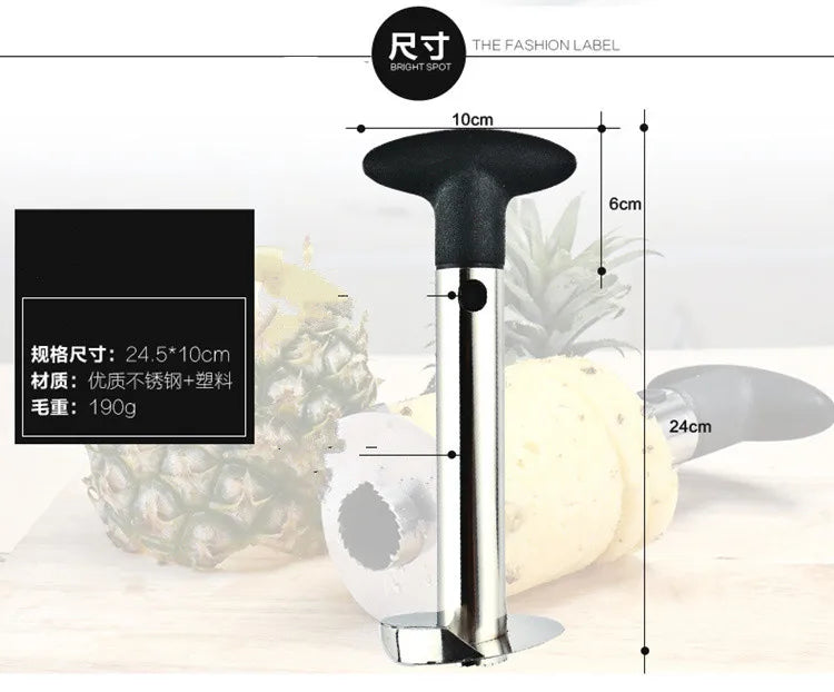 Cortador e Descascador de Abacaxi em Aço Inoxidável – Fatiador Espiral Prático e Rápido