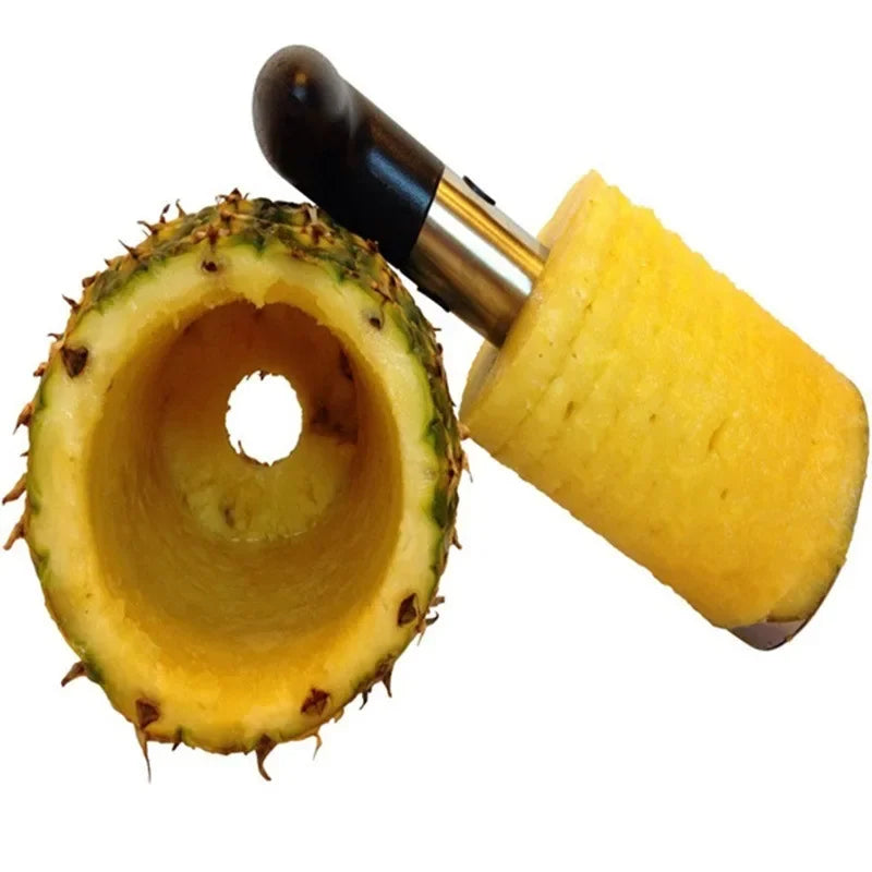Cortador e Descascador de Abacaxi em Aço Inoxidável – Fatiador Espiral Prático e Rápido